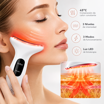 Masajeador Antiedad de Cuello con LED · Lifting, Calor 45° y 7 Modos