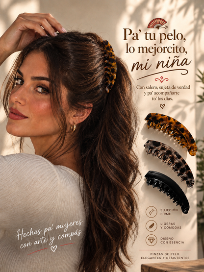 Pinza de Pelo Joya · Estilo Carey con Garras que Abrazan tu Melena