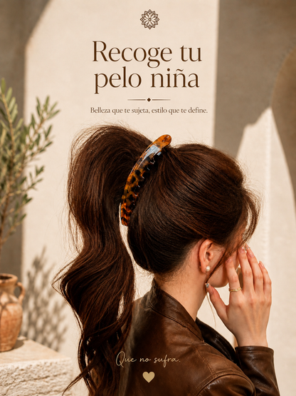 Pinza de Pelo Joya · Estilo Carey con Garras que Abrazan tu Melena
