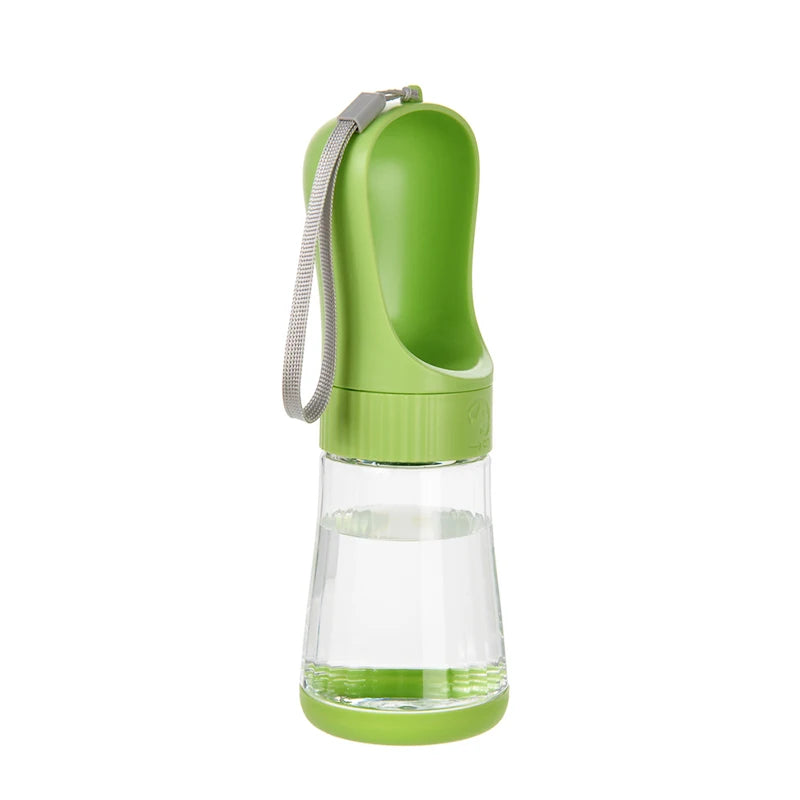 botella de agua para perros verde 330 ml 