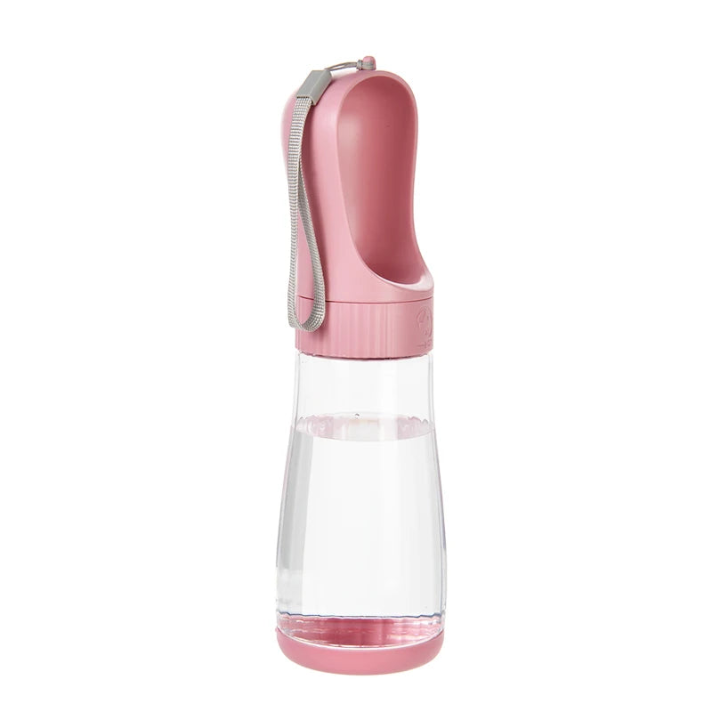 botella de agua para perros rosa 550 ml 