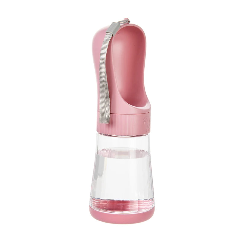 botella de agua para perros rosa  330 ml